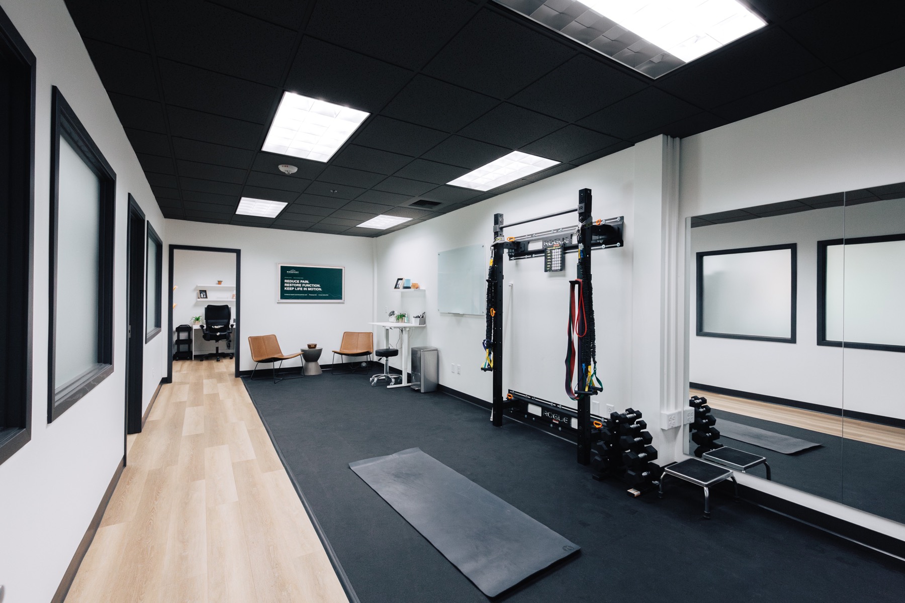 RidgePoint treatment and performance space with rehabilitation equipment